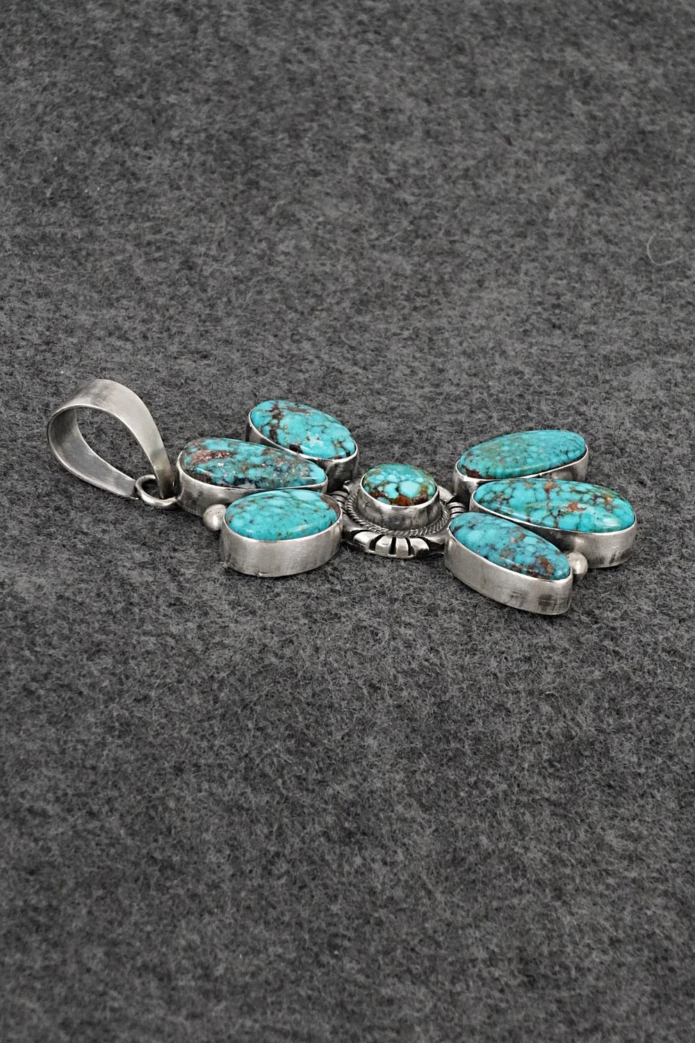 Turquoise & Sterling Silver Pendant - Mark Yazzie