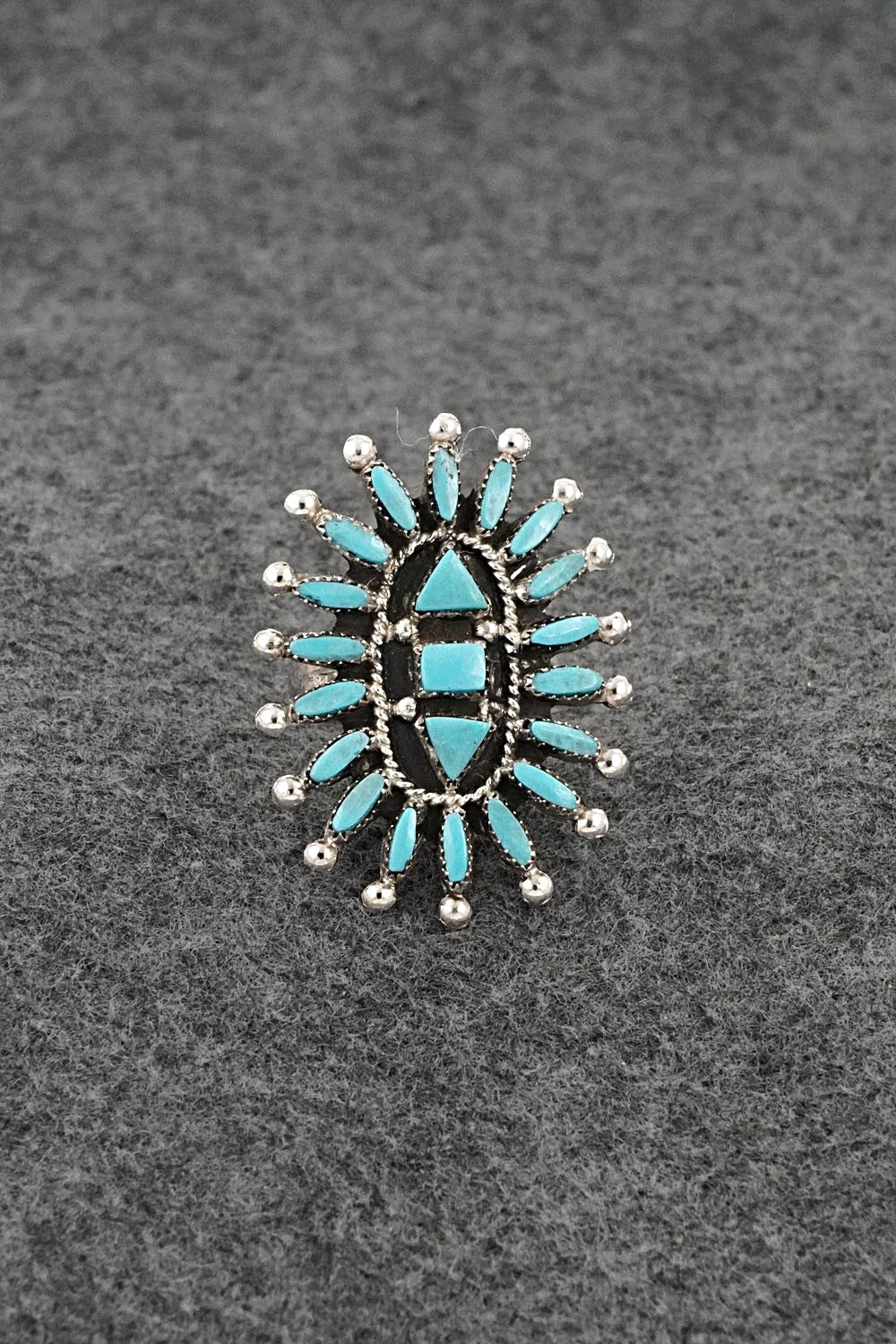 Turquoise & Sterling Silver Ring - Evonne Hustito - Size 9