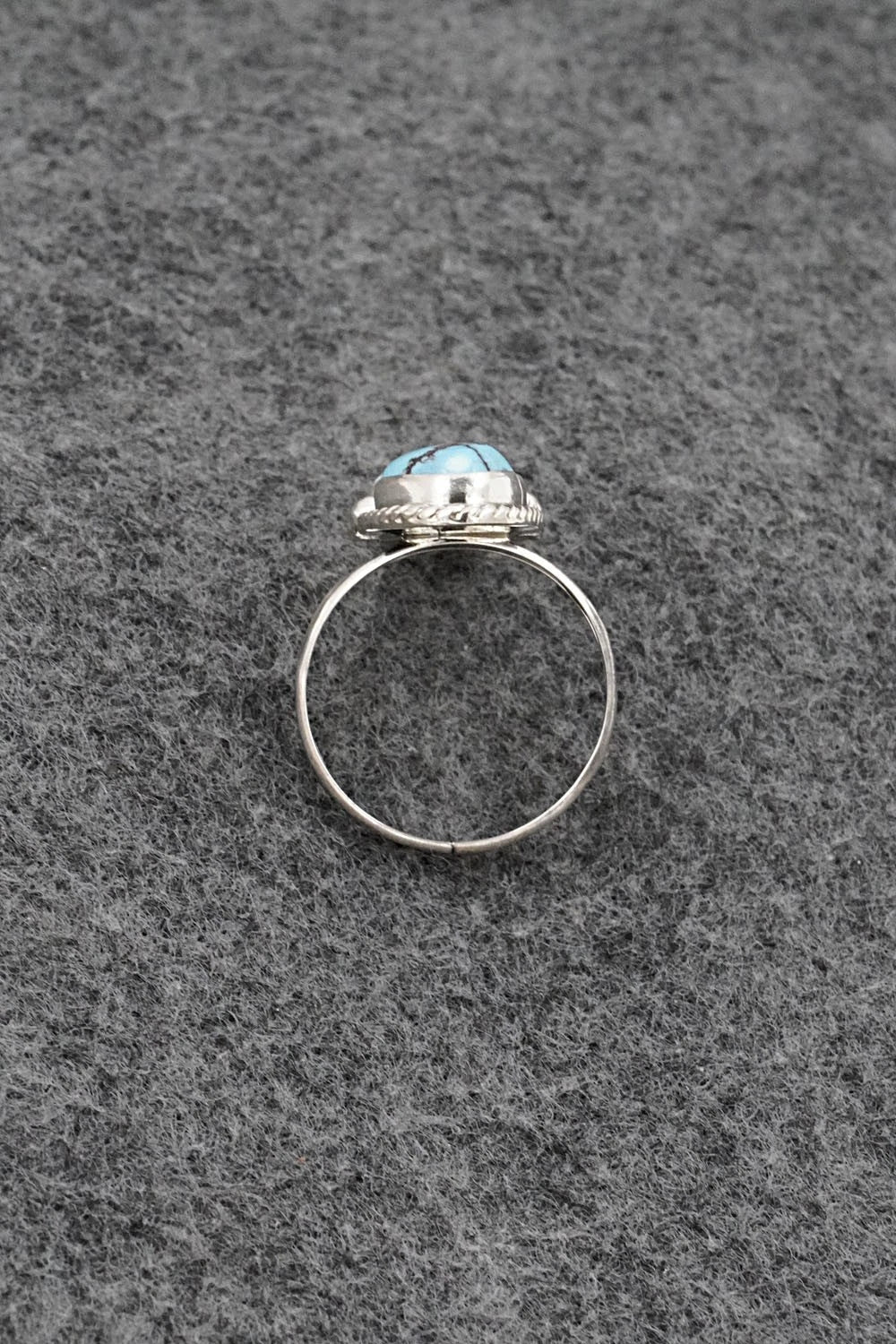 Turquoise & Sterling Silver Ring - Eugene Gruber - Size 8