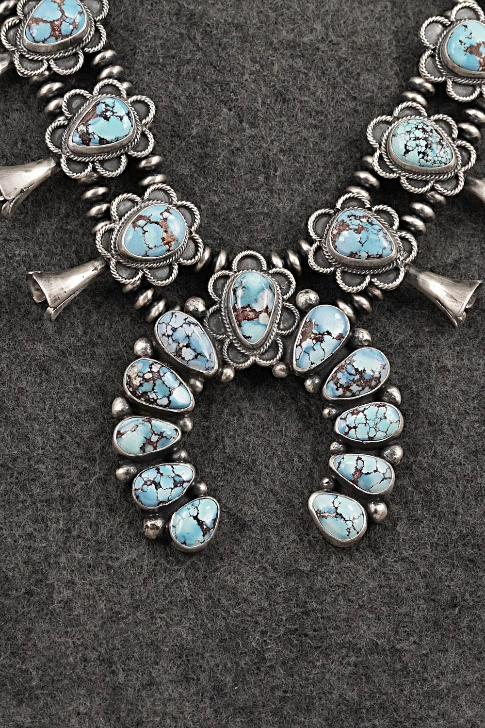 Turquoise & Sterling Silver Squash Blossom Set - Darrin Livingston