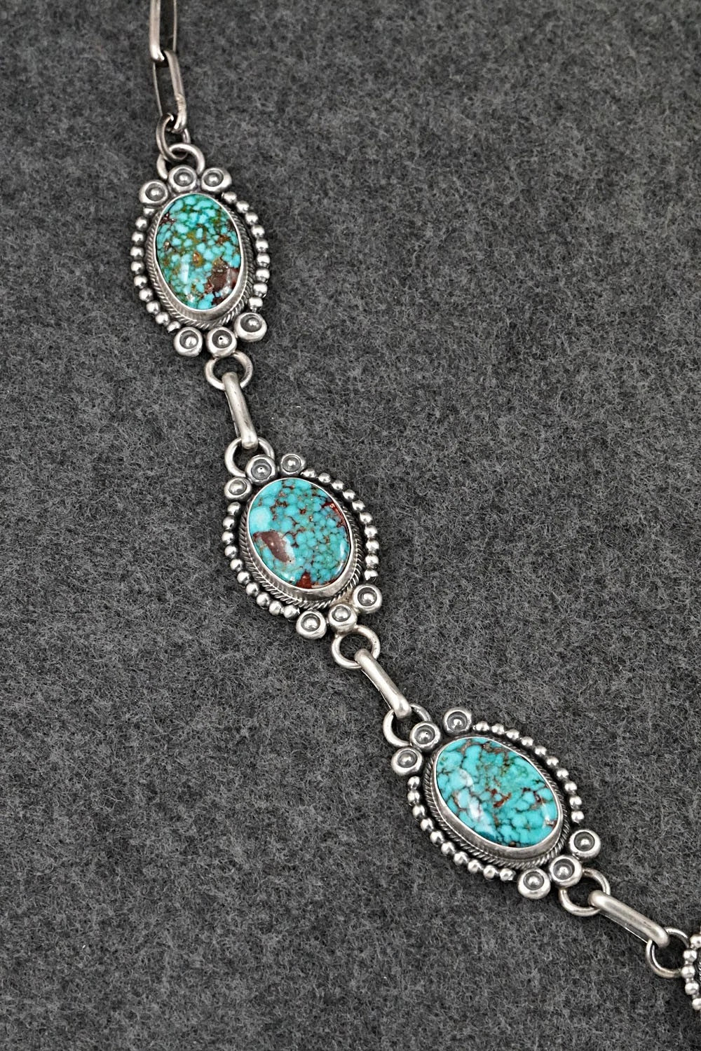 Turquoise & Sterling Silver Necklace and Earrings Set - Mark Yazzie