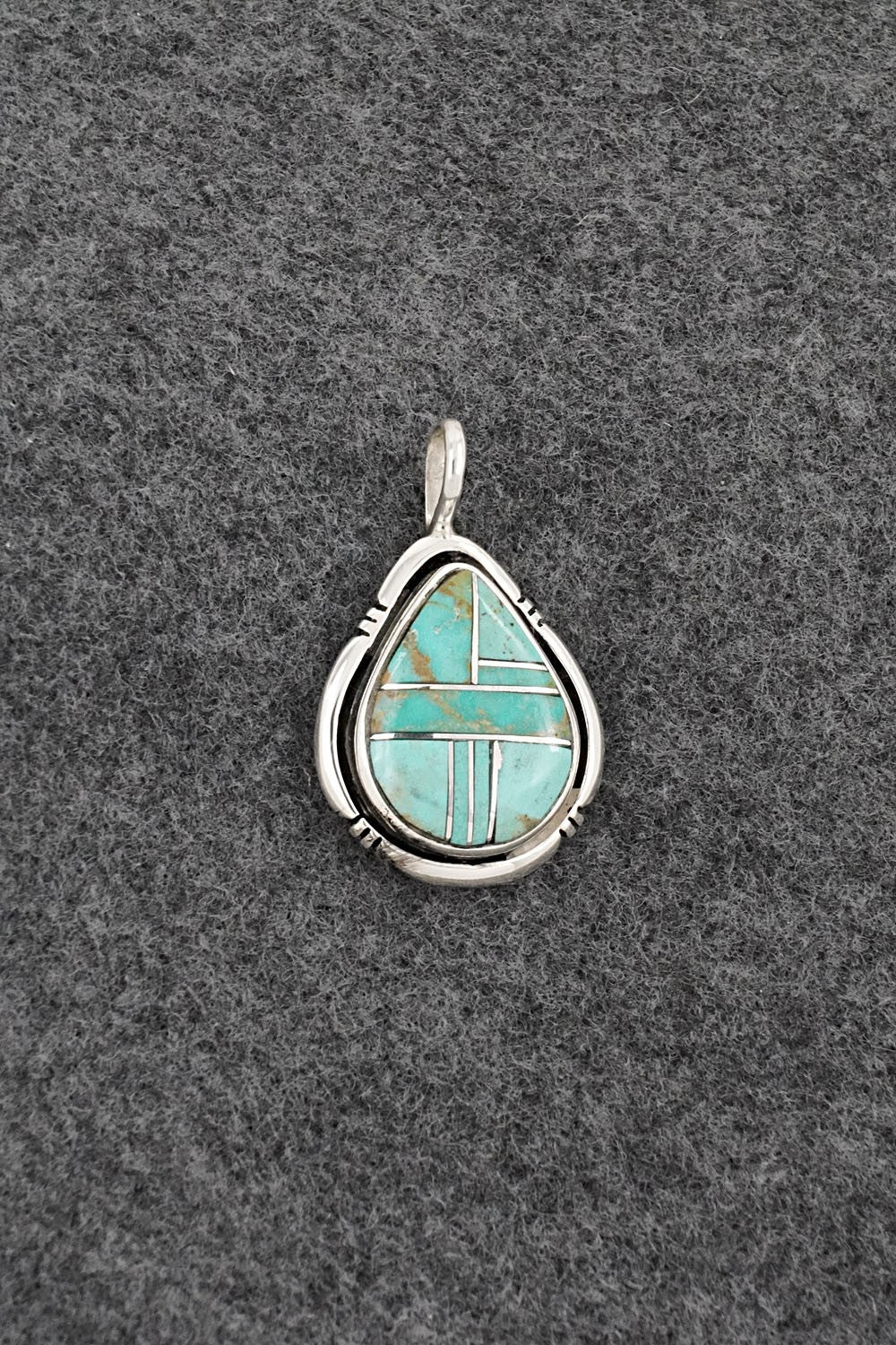 Turquoise & Sterling Silver Pendant - Joseph Martinez