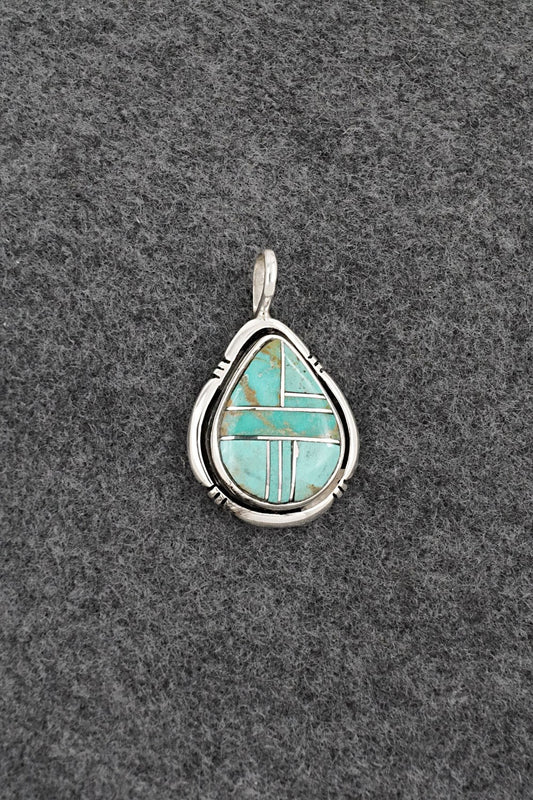 Turquoise & Sterling Silver Pendant - Joseph Martinez