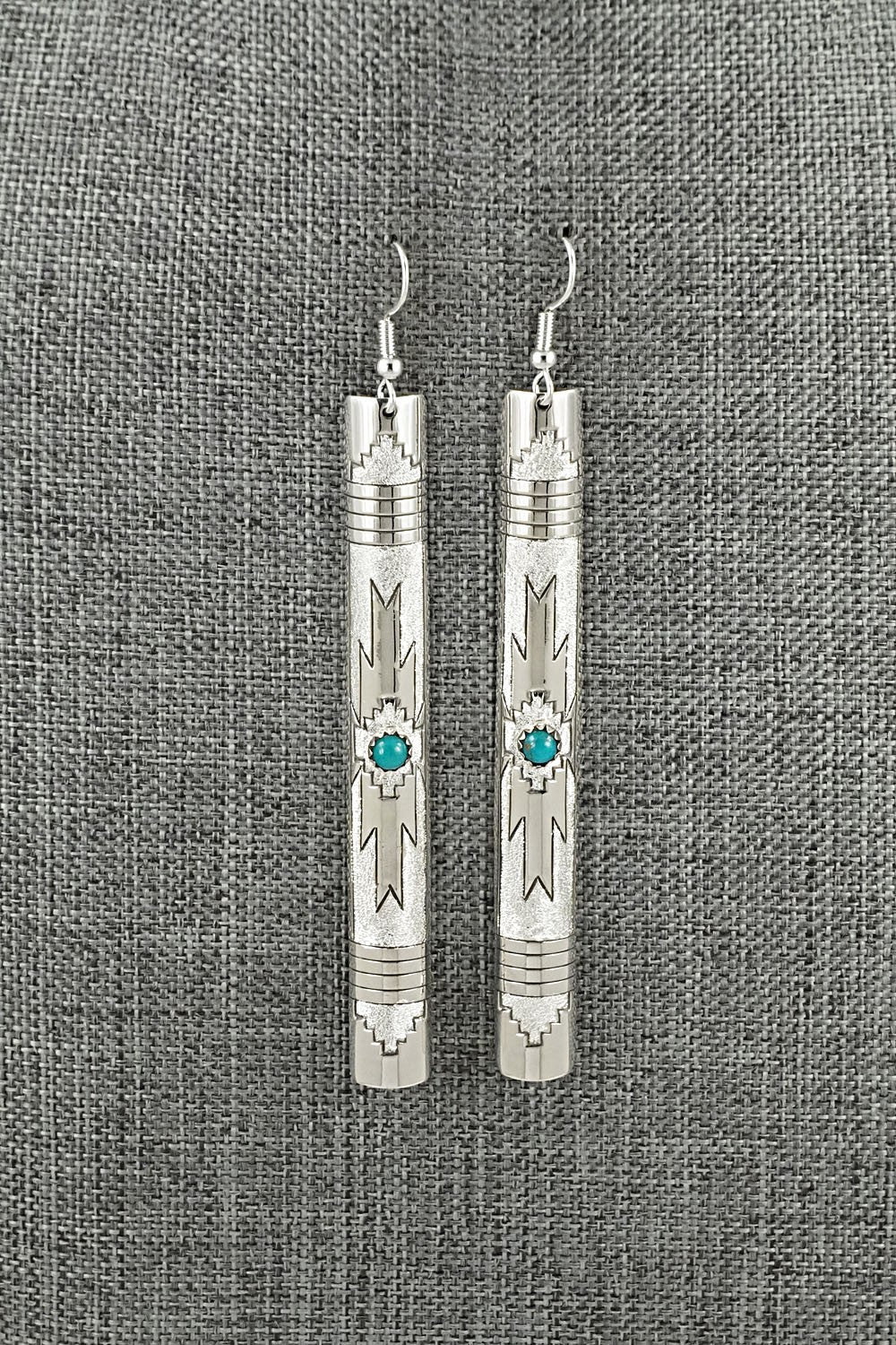 Turquoise & Sterling Silver Earrings - Zane Tahe