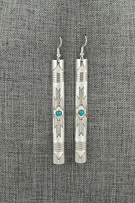 Turquoise & Sterling Silver Earrings - Zane Tahe