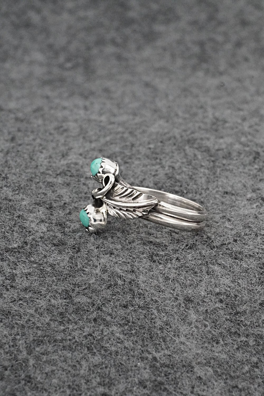 Turquoise & Sterling Silver Ring - Harry B. Yazzie - Size 6.75