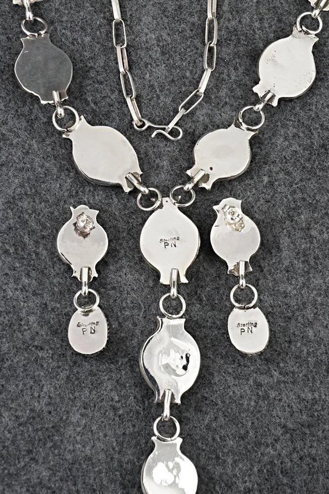 Turquoise & Sterling Silver Necklace and Earrings Set - Phil Nez