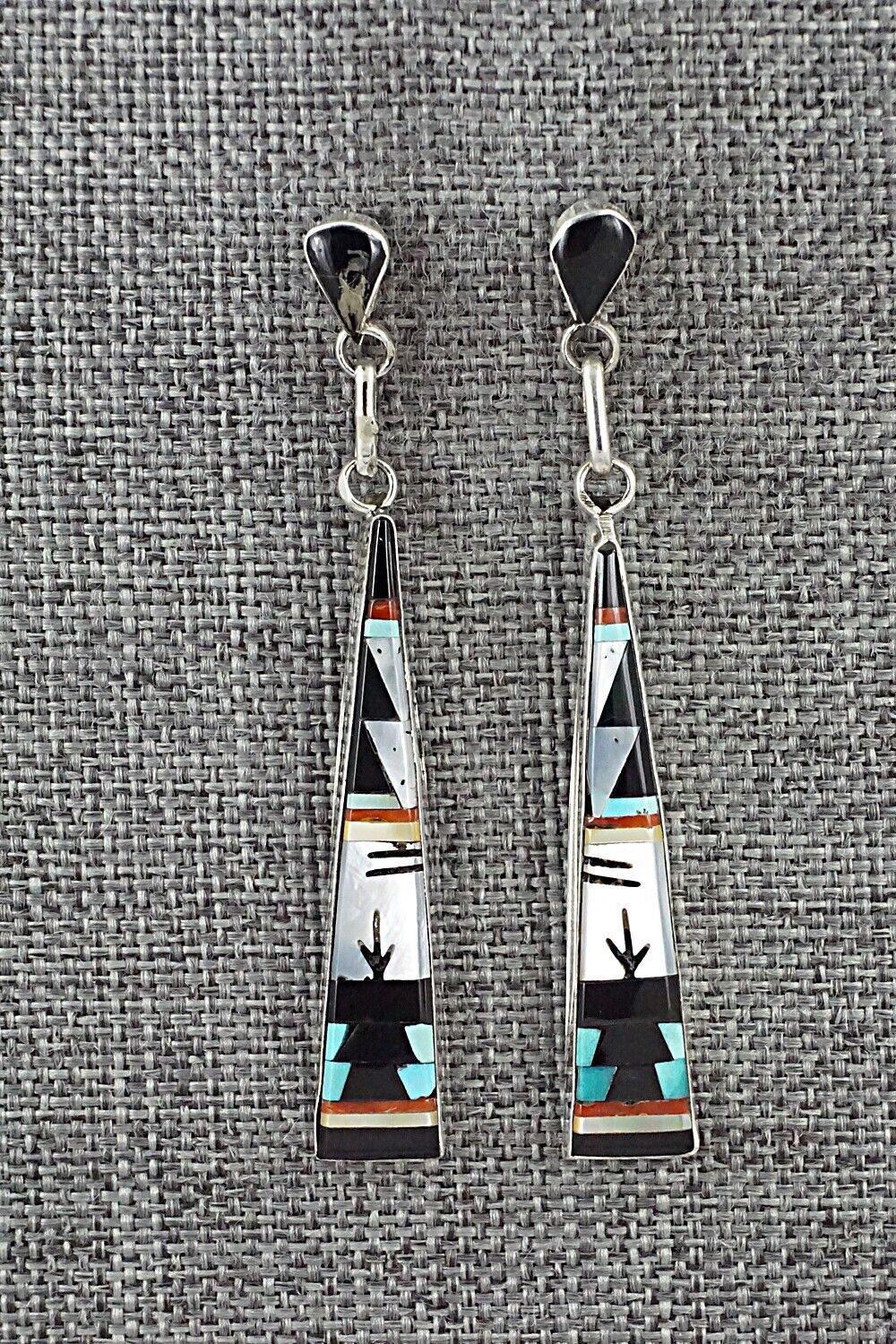 Multi-Stone Inlay & Sterling Silver Earrings - Jason Bobelu