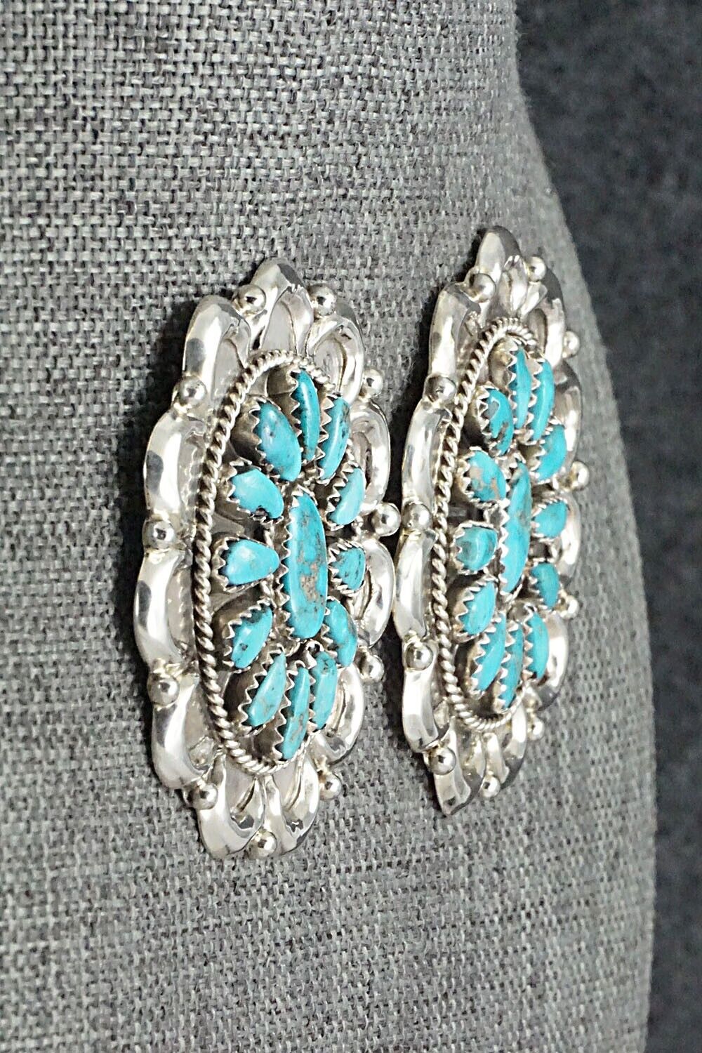 Turquoise & Sterling Silver Earrings - Justina Wilson