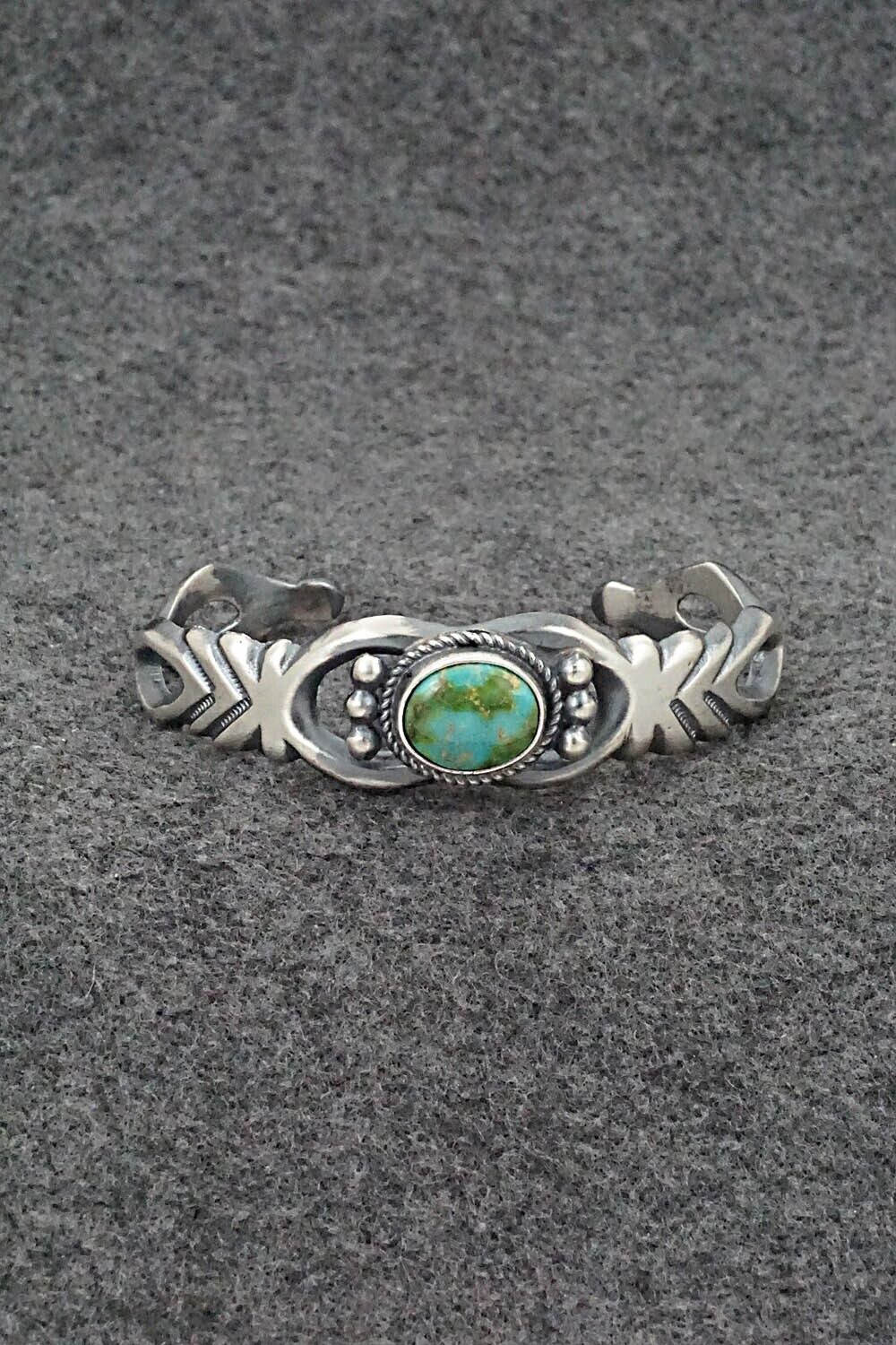 Turquoise & Sterling Silver Bracelet - Harrison Bitsue