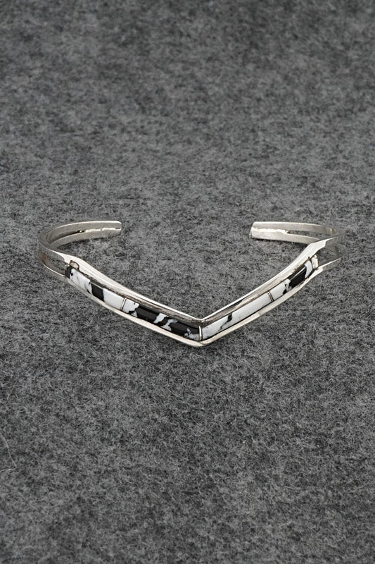 White Buffalo & Sterling Silver Inlay Bracelet - Jamie Johnson