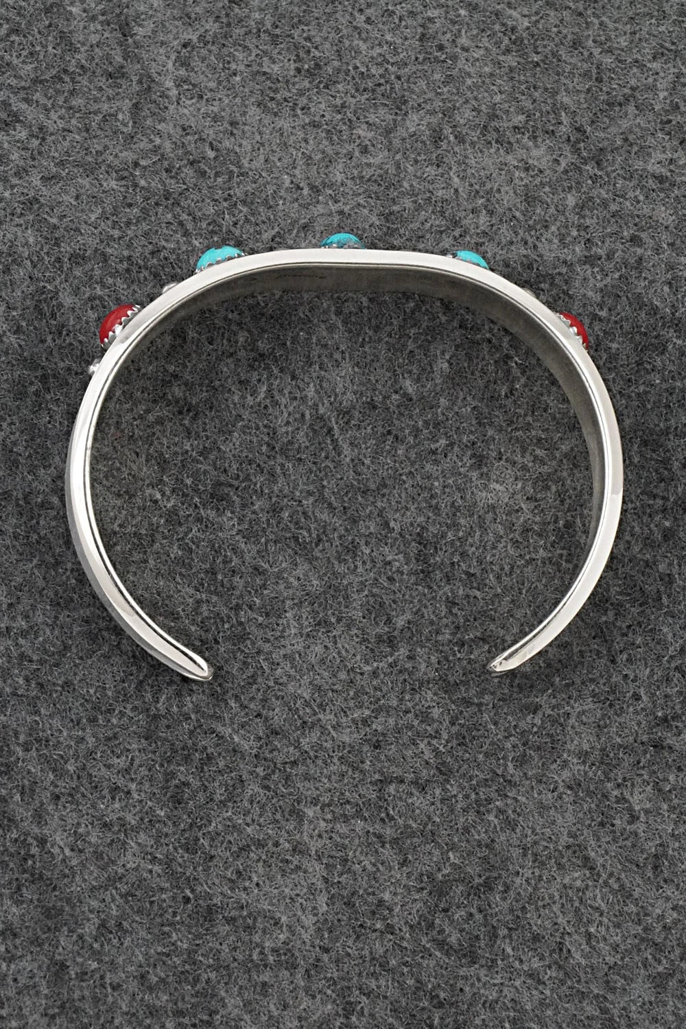 Turquoise, Coral & Sterling Silver Bracelet - Paul Largo