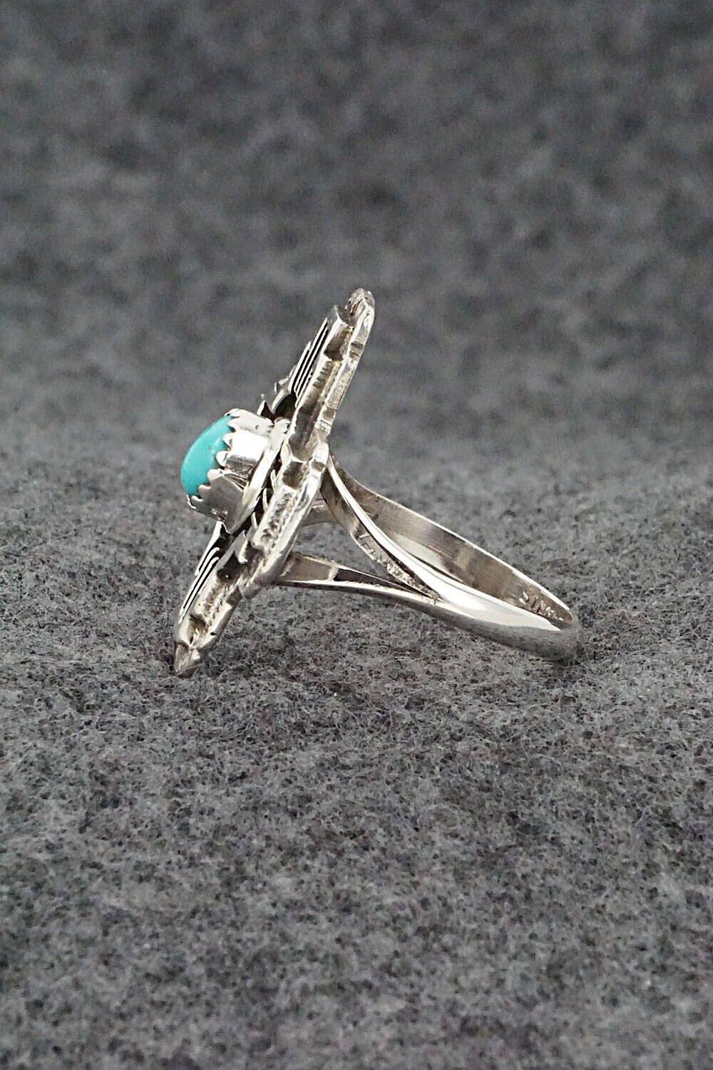Turquoise and Sterling Silver Ring - Letricia Largo - Size 8.75