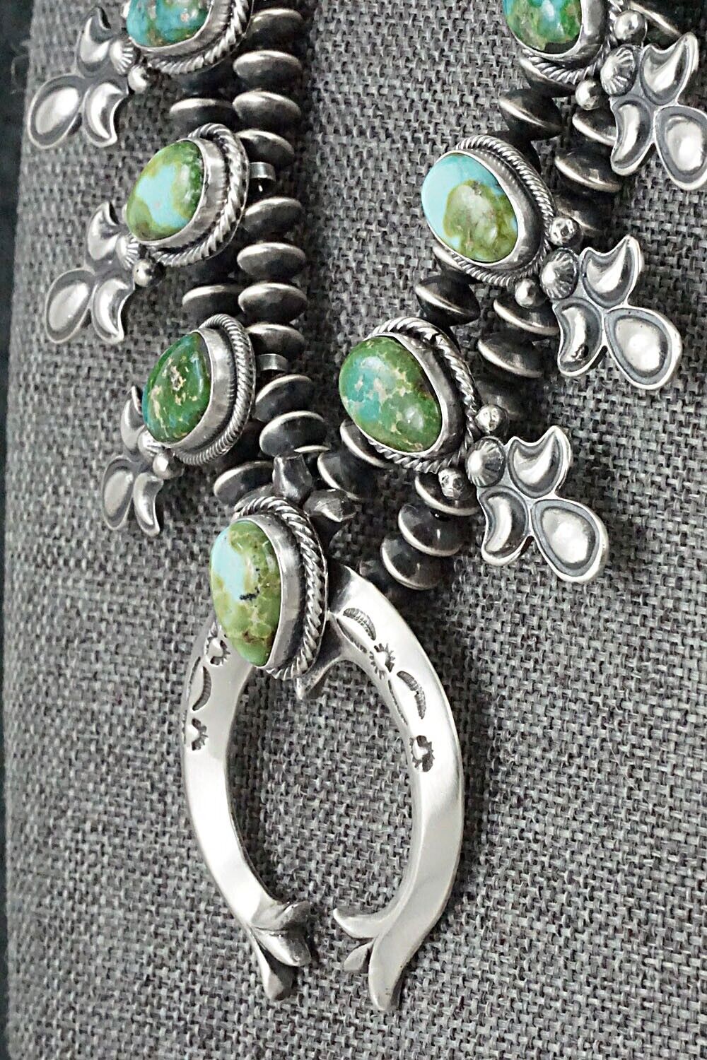 Turquoise & Sterling Silver Squash Blossom Set - Paige Gordon