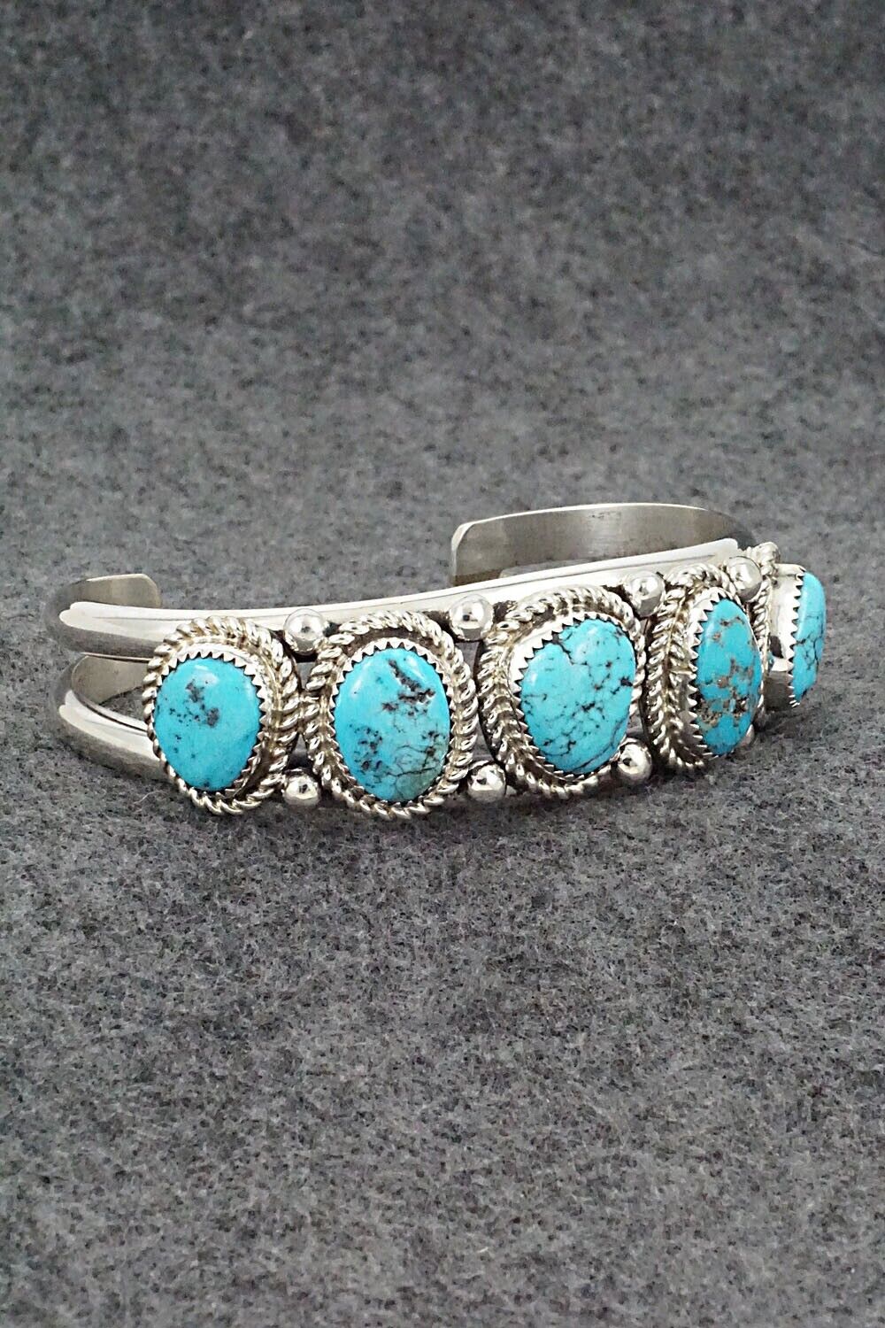 Turquoise & Sterling Silver Bracelet - Leslie Nez