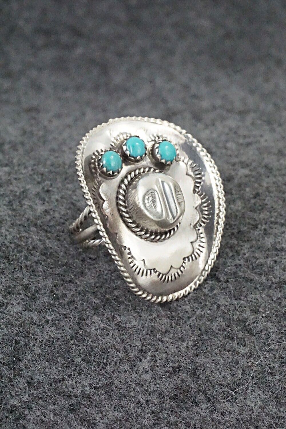 Turquoise & Sterling Silver Ring - Bobby Platero - Size 5