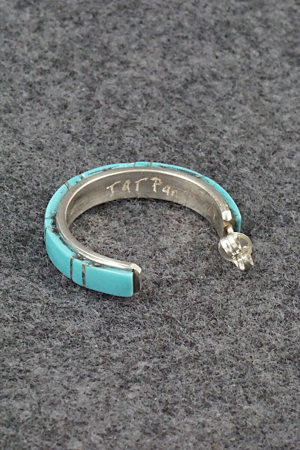Turquoise & Sterling Silver Hoop Earrings - Terrance Panteah
