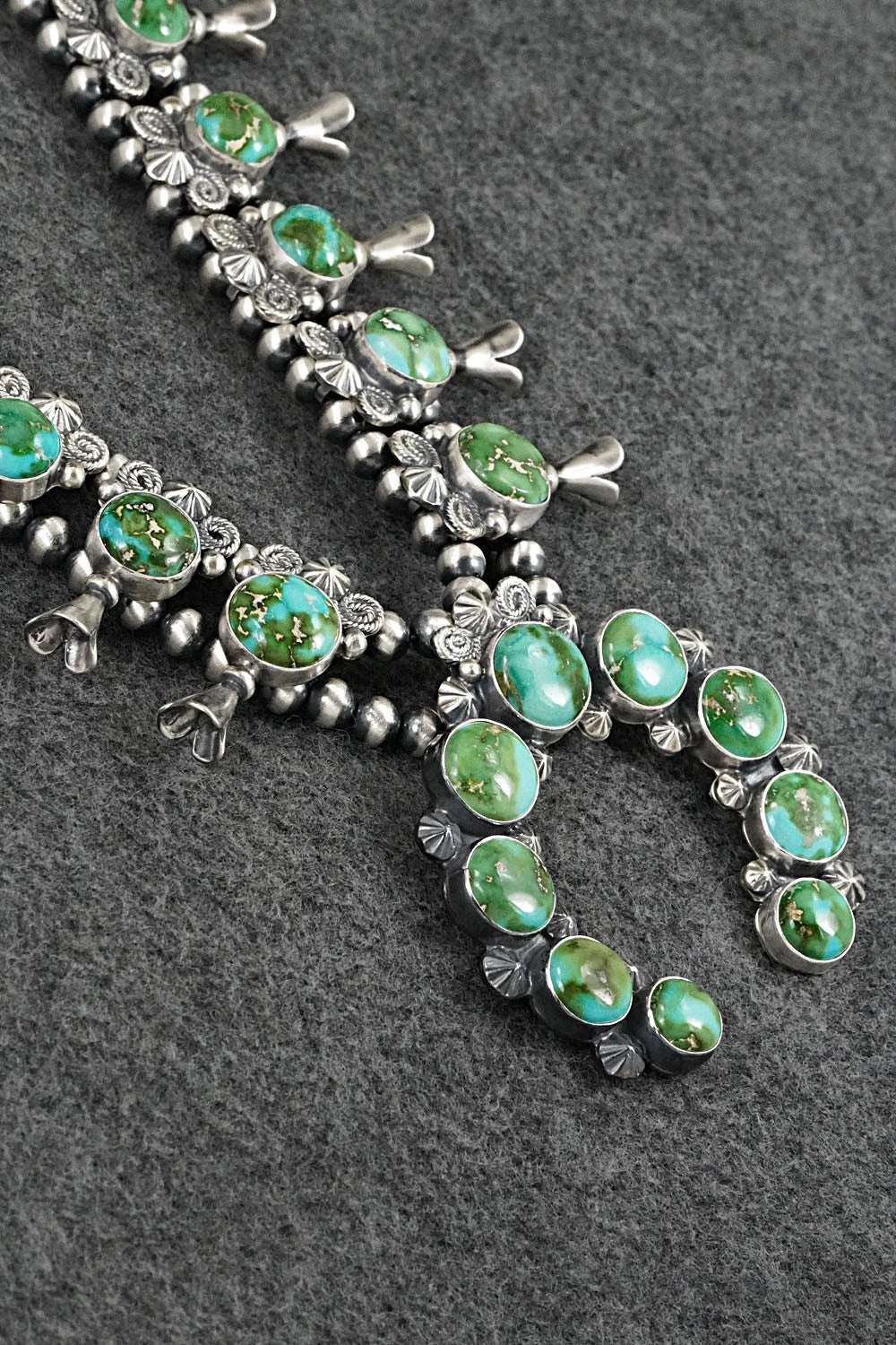 Turquoise & Sterling Silver Squash Blossom Set - Darrin Livingston