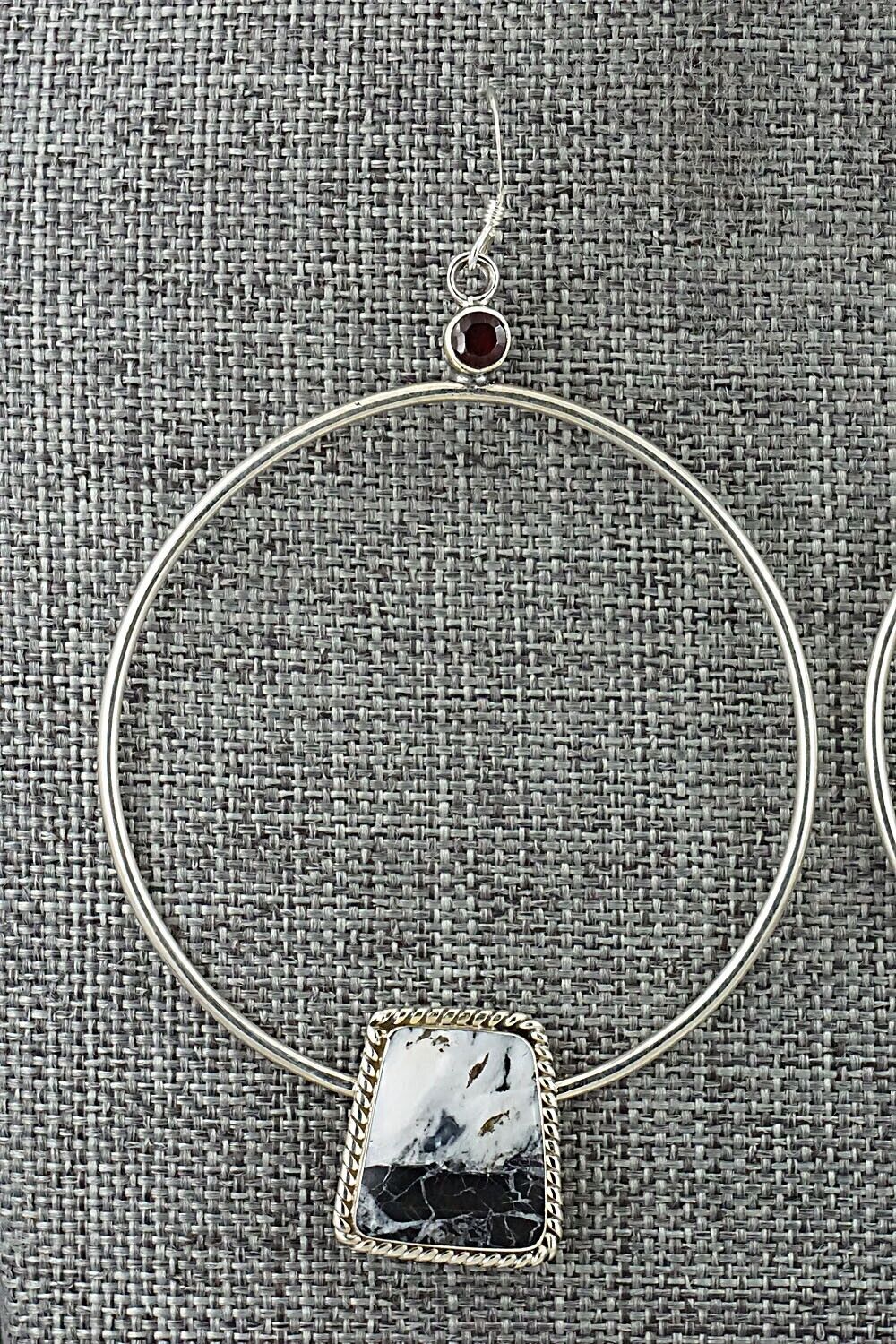White Buffalo & Sterling Silver Earrings - Lucinda Sardo