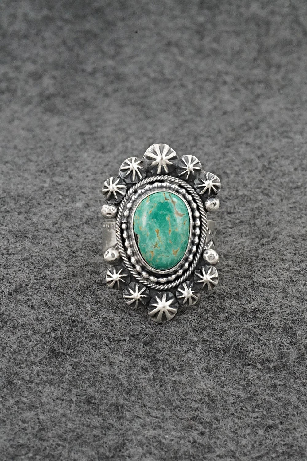 Turquoise & Sterling Silver Ring - Cordell Platero - Size Adjustable