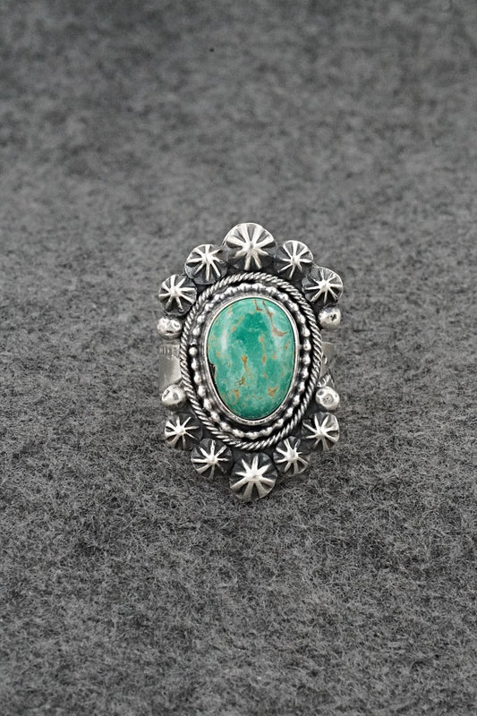 Turquoise & Sterling Silver Ring - Cordell Platero - Size Adjustable