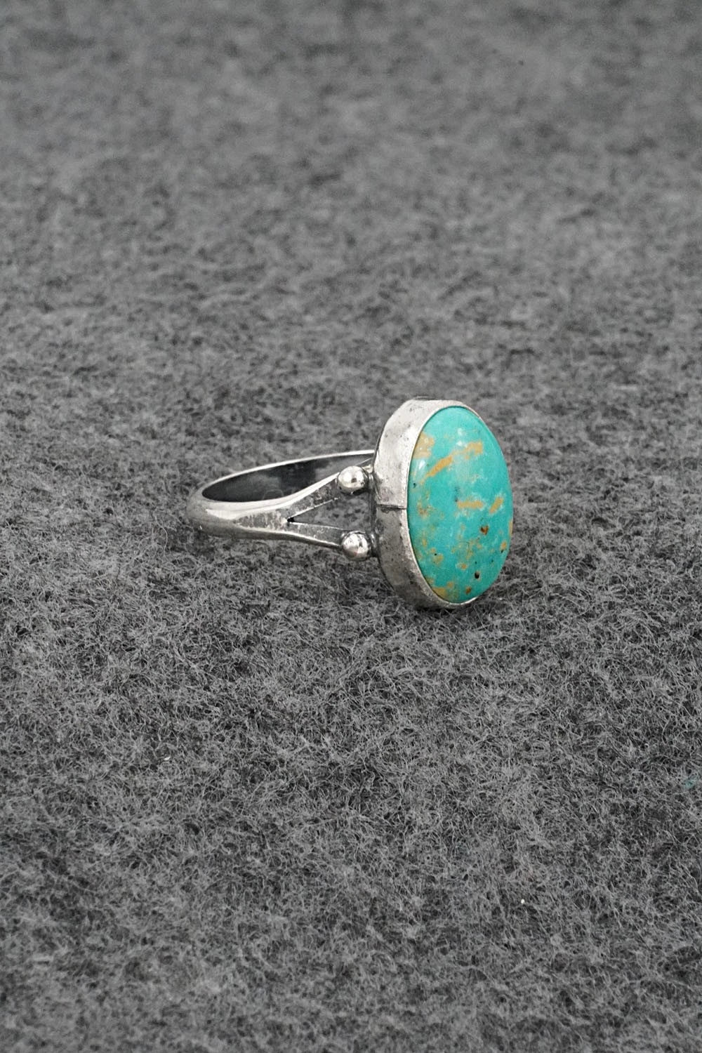 Turquoise and Sterling Silver Ring - Jerryson Henio - Size 7.5