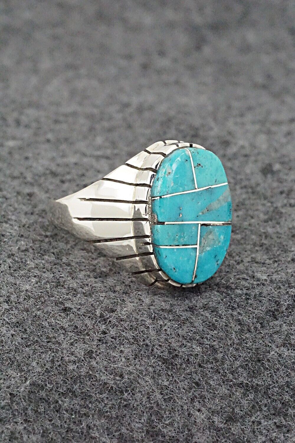 Turquoise & Sterling Silver Ring - Trevor Jack - Size 11