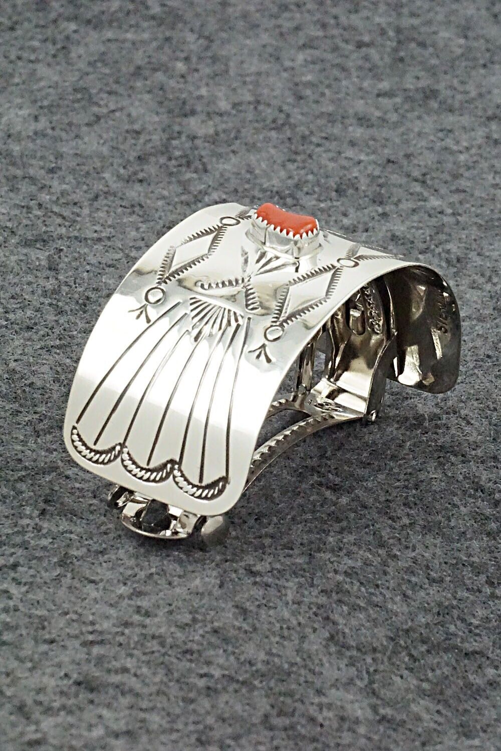 Coral & Sterling Silver Hair Barrette - Jolene Begay