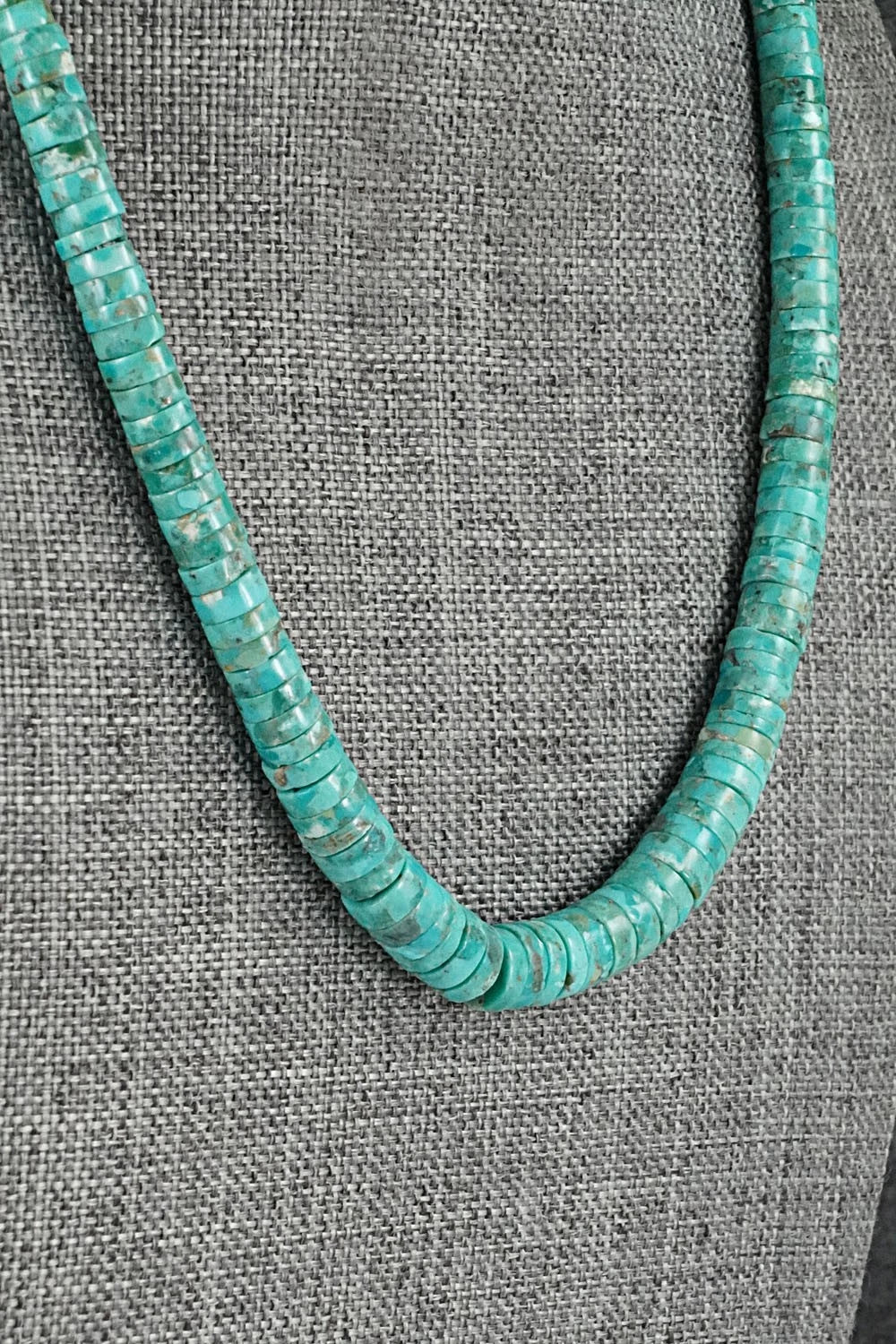 Turquoise & Sterling Silver Necklace 18" - Doreen Jake