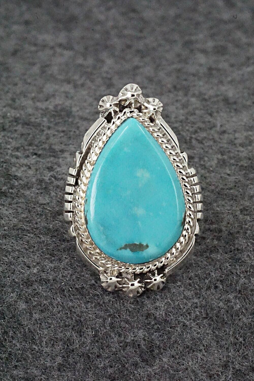 Turquoise & Sterling Silver Ring - Andrew Vandever - Size 7.5