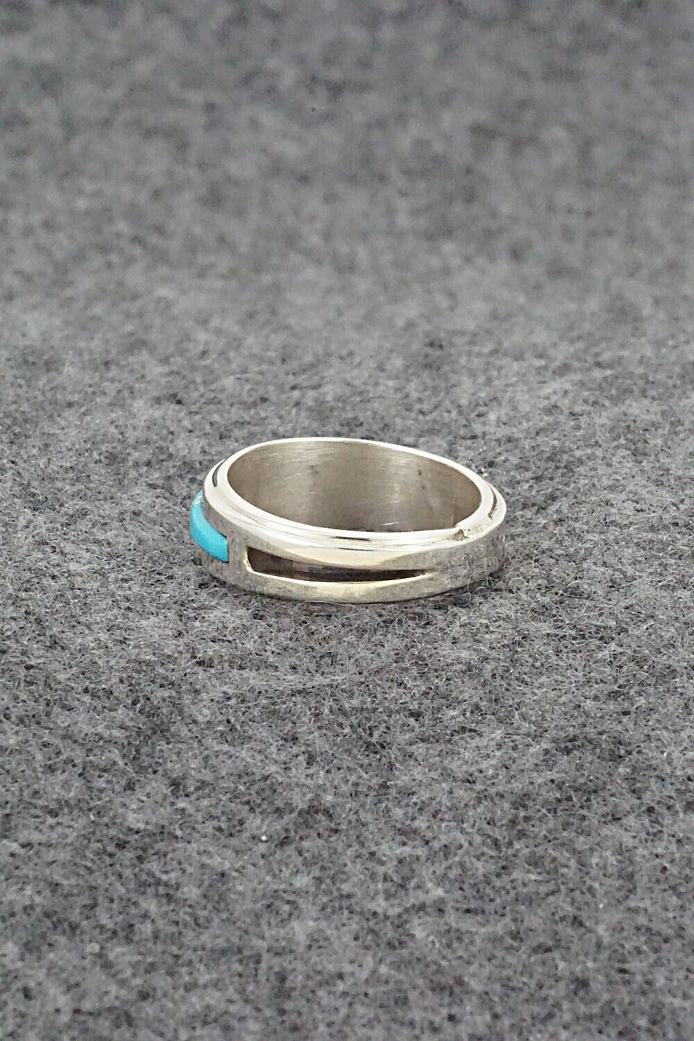Turquoise & Sterling Silver Inlay Ring - Wilbert Muskett Jr. - Size 6