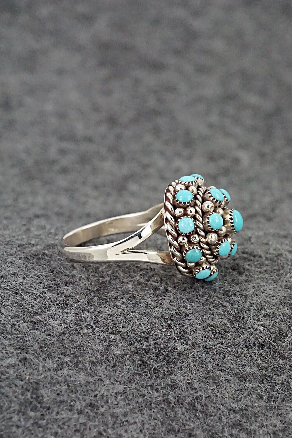 Turquoise & Sterling Silver Ring - Dickie Charlie - Size 7.75
