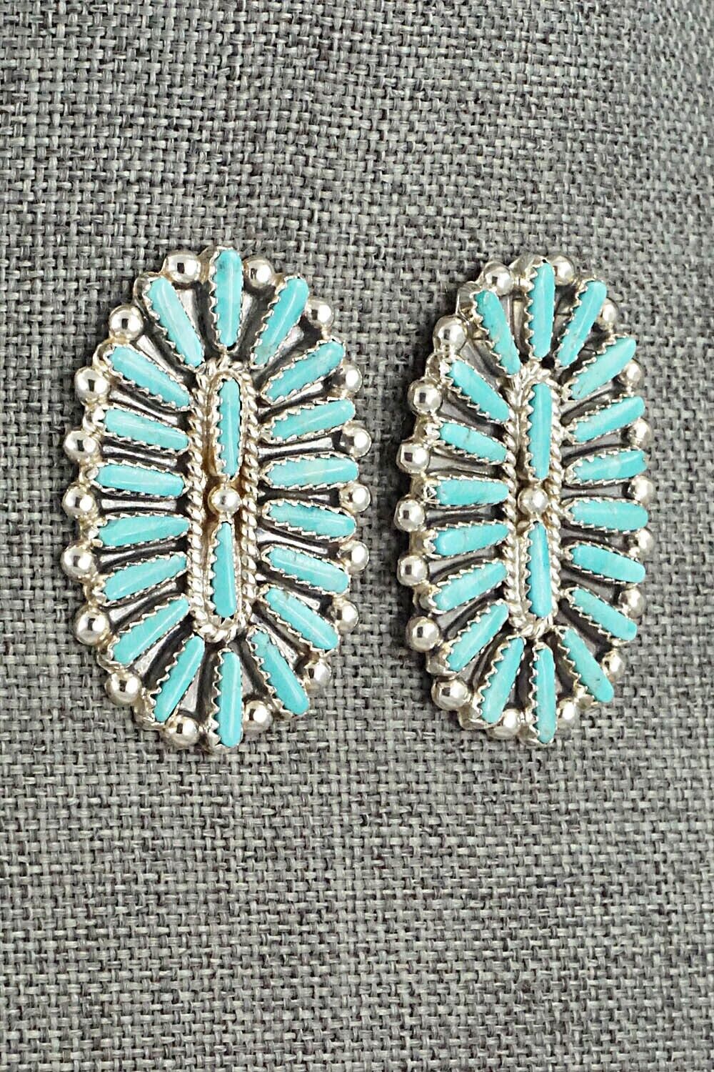 Turquoise & Sterling Silver Earrings - Lavell Byjoe