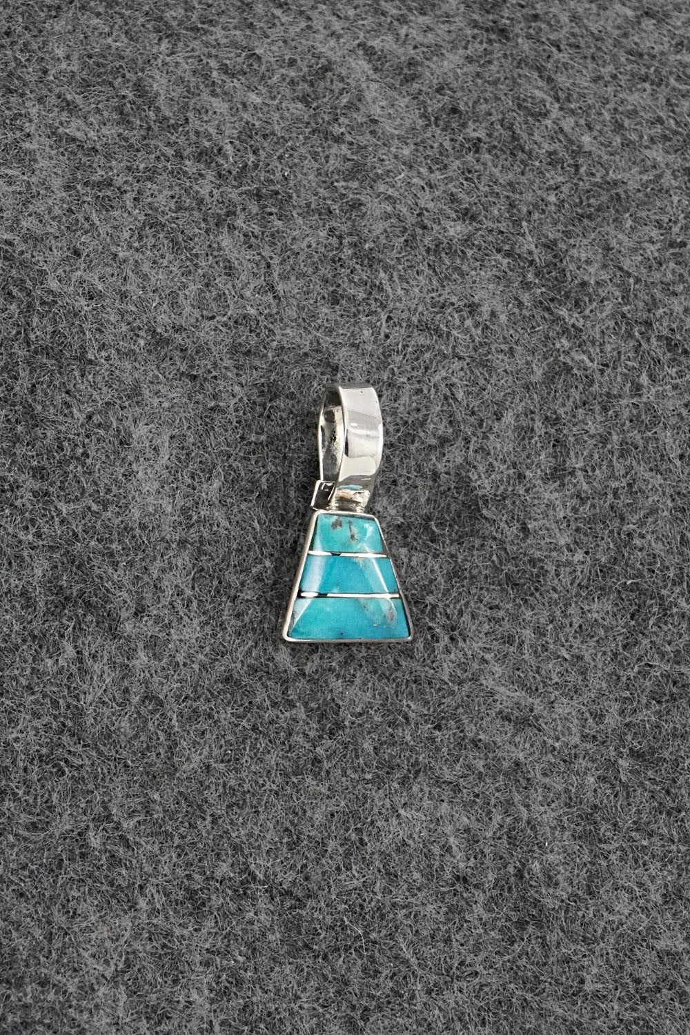 Turquoise & Sterling Silver Inlay Pendant - Michelle Haloo