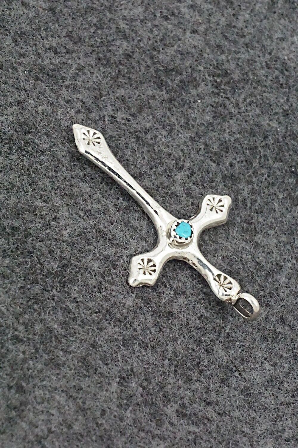 Turquoise & Sterling Silver Pendant - Thomas Johnson