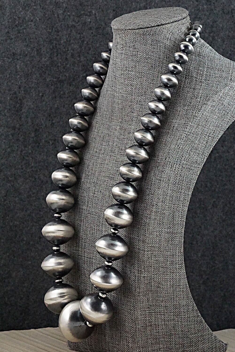 Sterling Silver Navajo Pearl Necklace 22" - Tonisha Haley