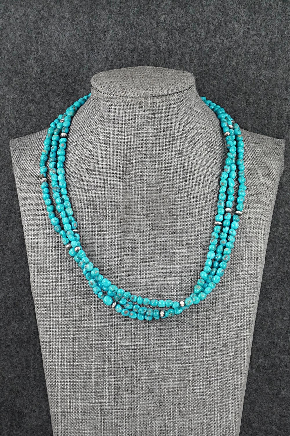 Turquoise & Sterling Silver Necklace - Theresa Skeets