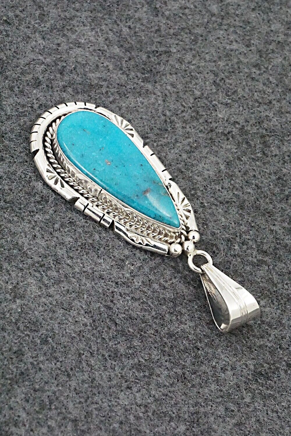 Turquoise & Sterling Silver Pendant - Samuel Yellowhair