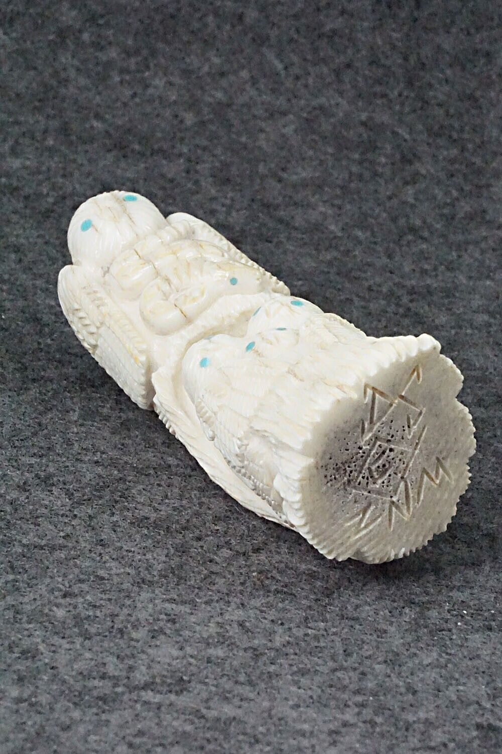 Owls & Rattlesnake Zuni Fetish Carving - Destry Siutza