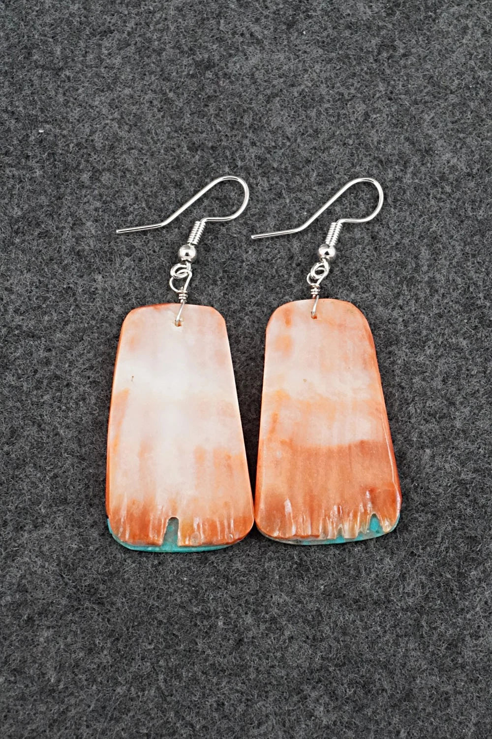 Spiny Oyster, Turquoise & Sterling Silver Earrings - Louise Pete