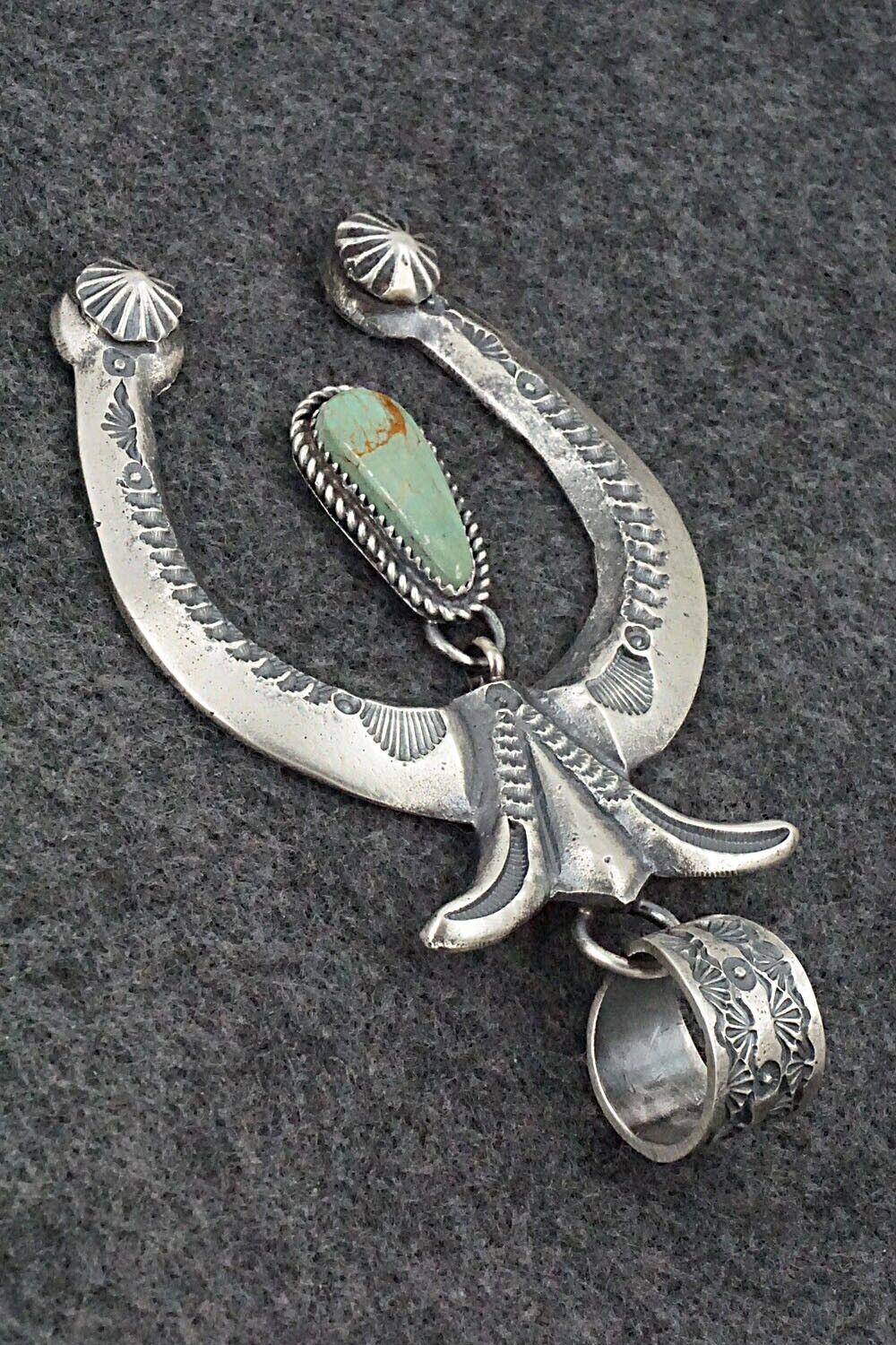 Turquoise & Sterling Silver Naja Pendant - Eva & Linberg Billah