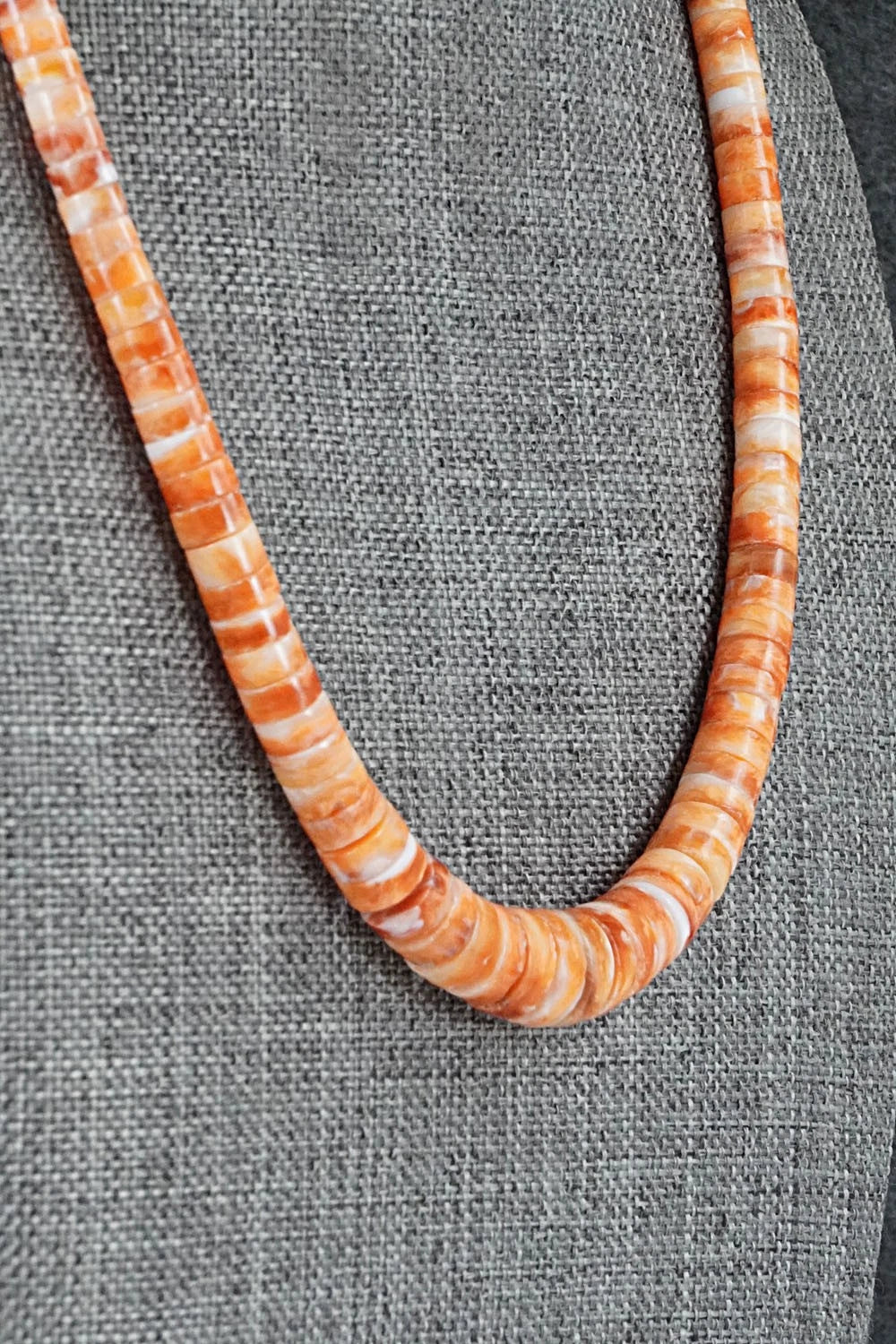 Spiny Oyster & Sterling Silver Necklace 18" - Doreen Jake