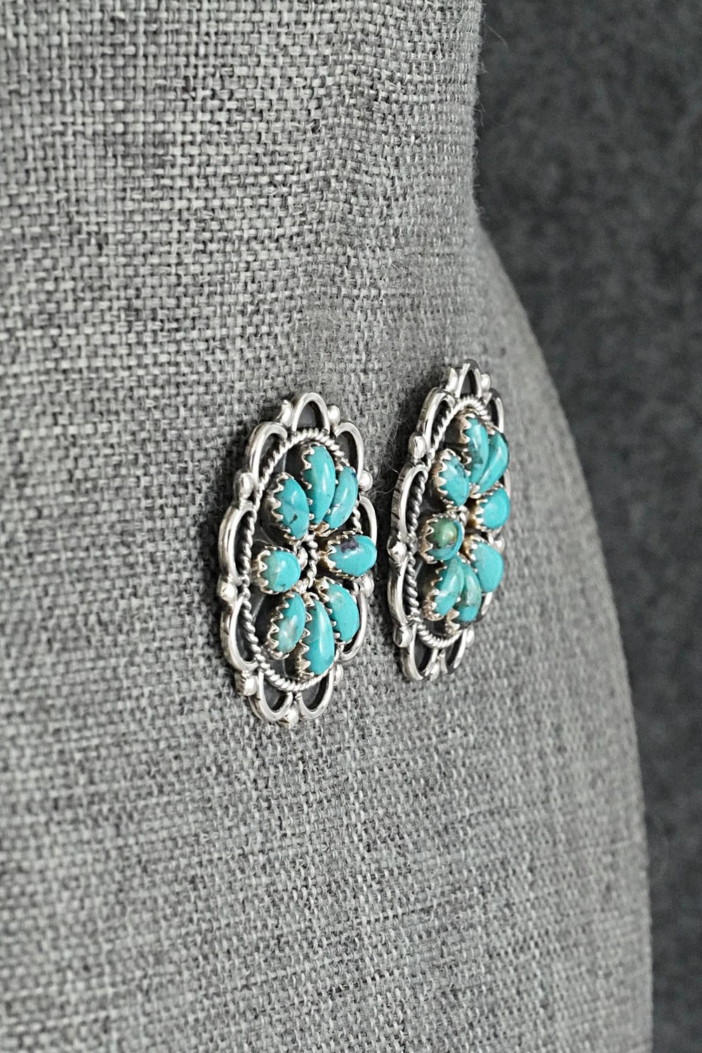 Turquoise & Sterling Silver Earrings - Gerald Mitchell