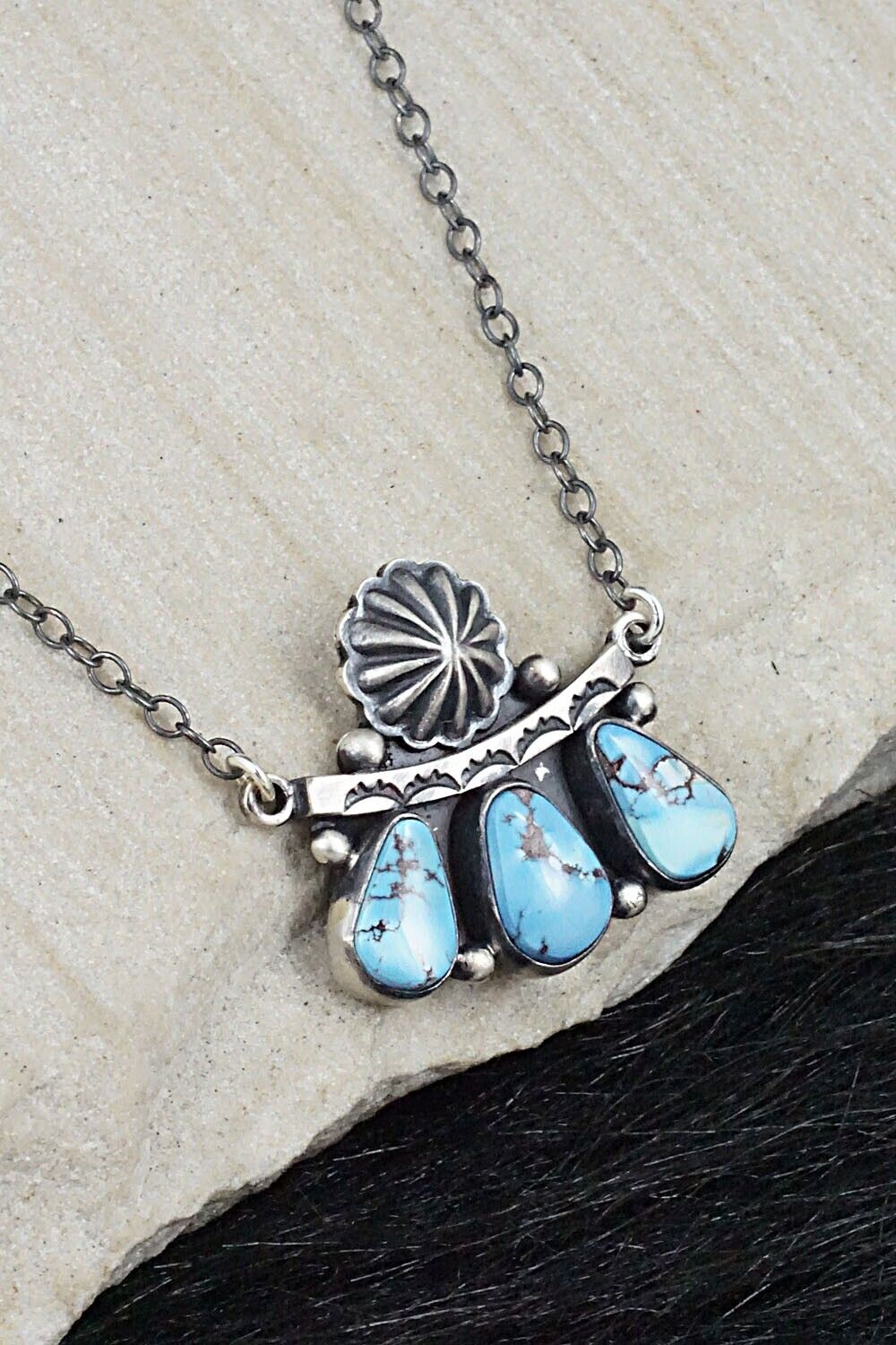 Turquoise & Sterling Silver Necklace - Loretta Delgarito