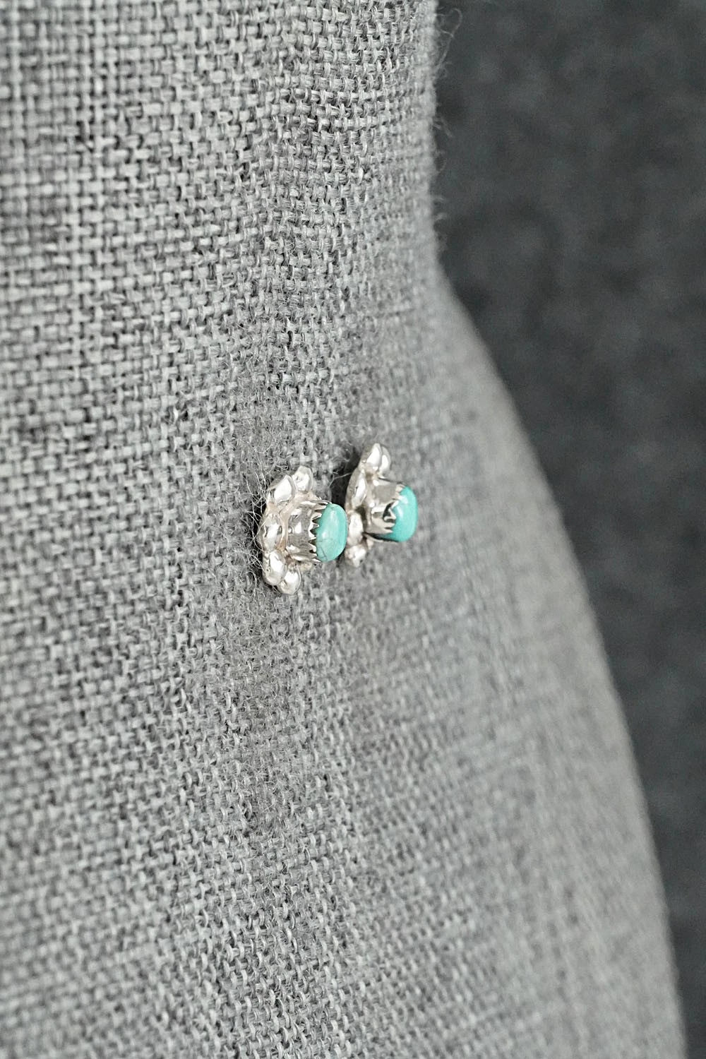 Turquoise & Sterling Silver Earrings - Roland Yatsate