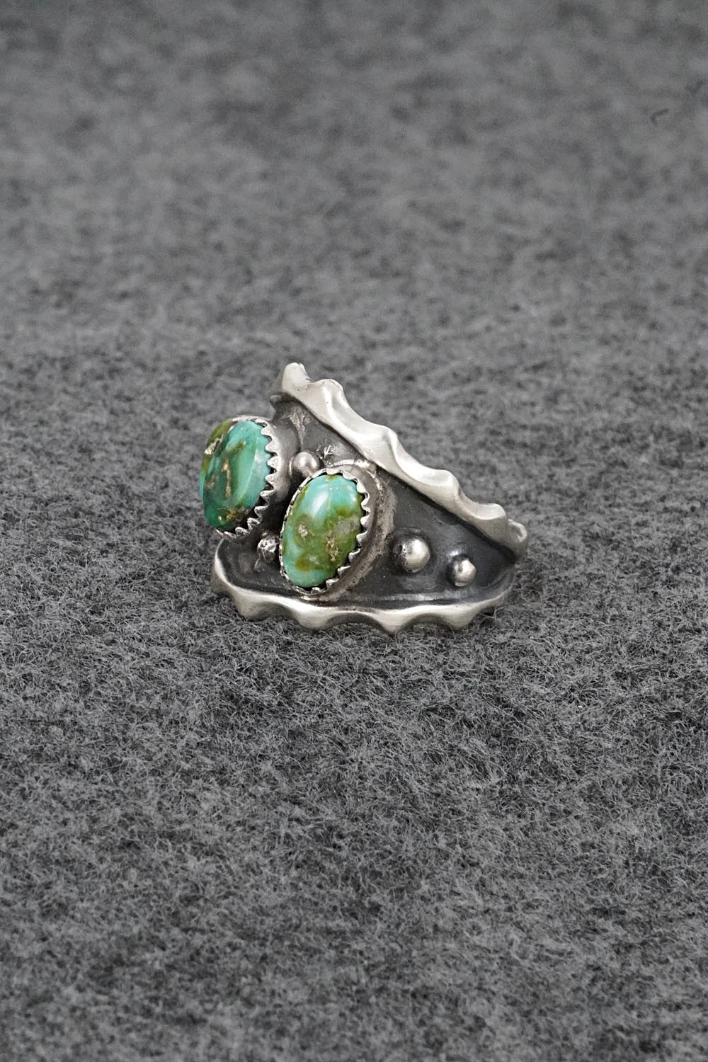 Turquoise & Sterling Silver Ring - Genevieve Francisco - Size 8