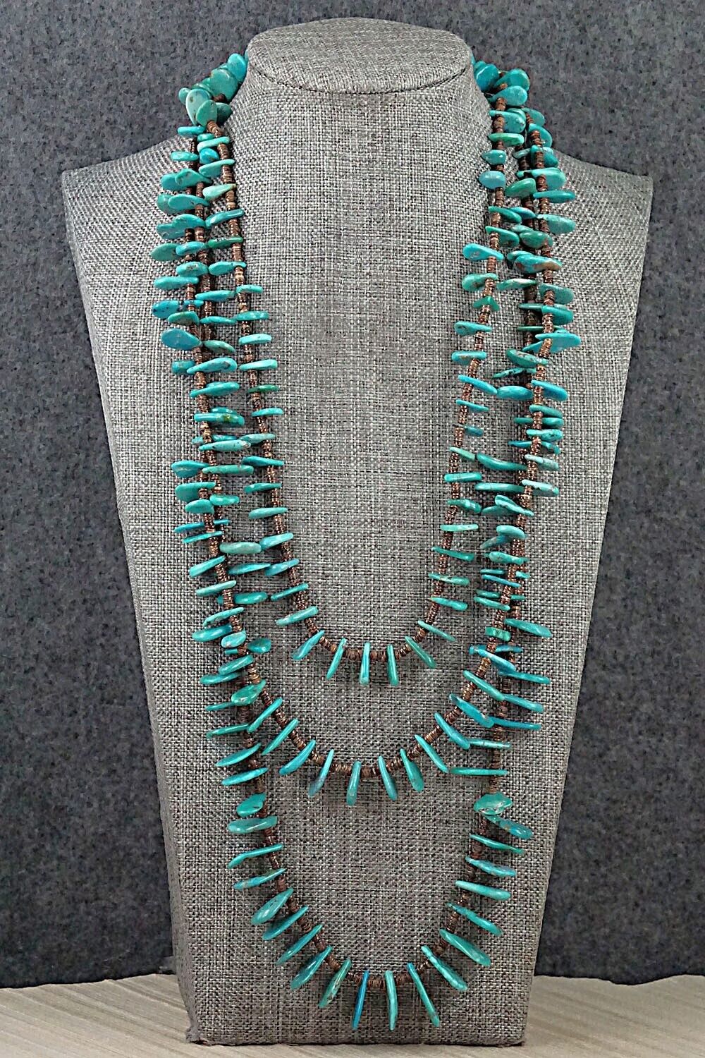 Turquoise & Shell Necklace 36" - Louise Joe