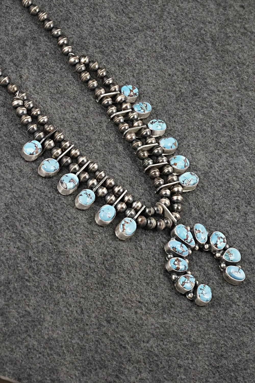 Turquoise & Sterling Silver Squash Blossom Set - Darrin Livingston