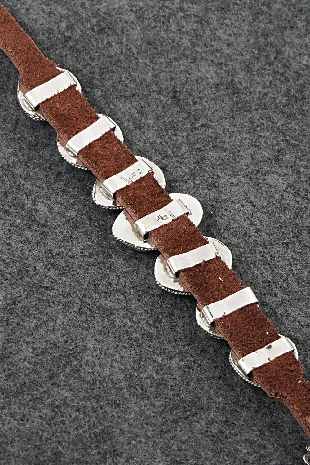 Turquoise, Sterling Silver & Leather Bracelet - Rosita Charlie