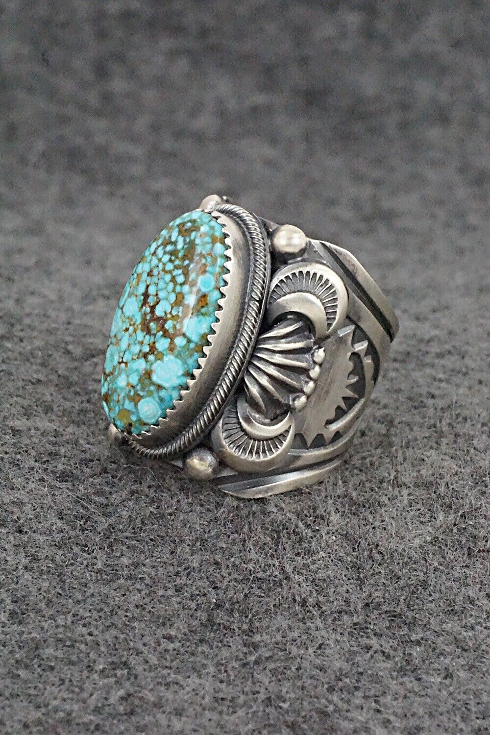 Turquoise & Sterling Silver Ring - Delbert Gordon - Size 9